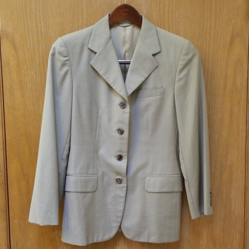 GUC Burberry Boys L Suit Italy Tan Blazer 32 42